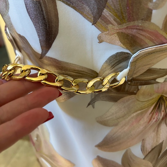 Enfocus Studio Womens Size 8 Ivory Floral Shimmer Lily Chain Sleeveless Dress - Picture 7 of 12